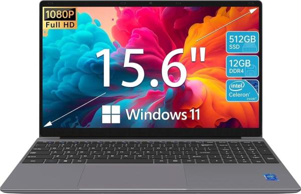 HD Display 15.6 Inch Laptop Computer Intel UHD Graphics 180°Open Angle Windows