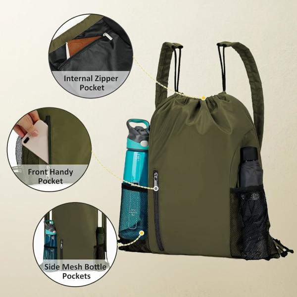 BEEGREEN DRAWSTRING-BACKPACK-GYM-BAG, LARGE SPORTS BAG, STRING BACKPACK CINCH SACK FOR MEN AND WOMEN RED