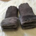 Warmest Sheepskin Leather gloves MENS SUEDE SHEARLING LINED WINTER GLOVES