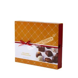 China Luxury Chocolate Truffle Box Packaging Chocolate Drawer Box With Ribbon Decoration wholesale