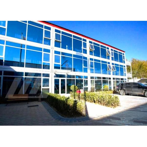 Glass Curtain Modular Container House , Customized Commercial Modular Buildings