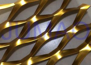 China 3D Anodized Expanded Aluminium Mesh , Gold Flattened Expanded Metal Screen Mesh on sale