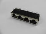 Factory Customized 15.75mm Depth Shield 2 Port RJ45 Ethernet Jack With LEDs
