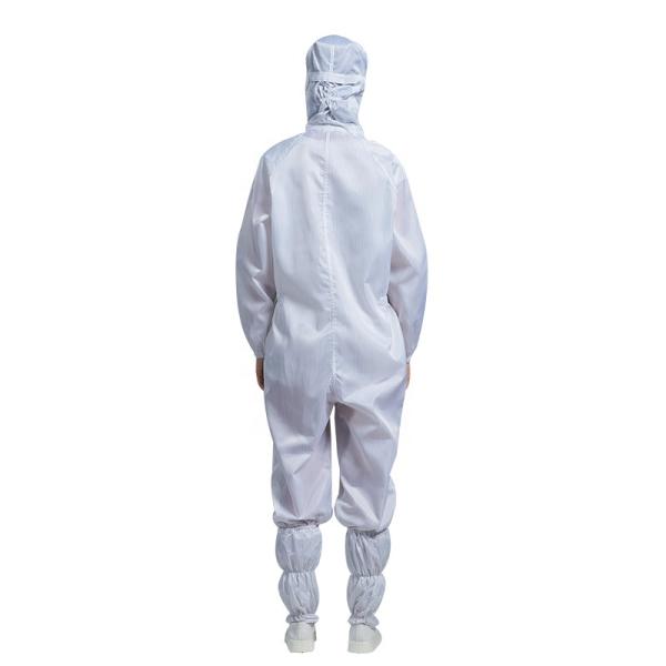 White Stand Collar ESD Anti Static Jumpsuit Clean Room Jumpsuit