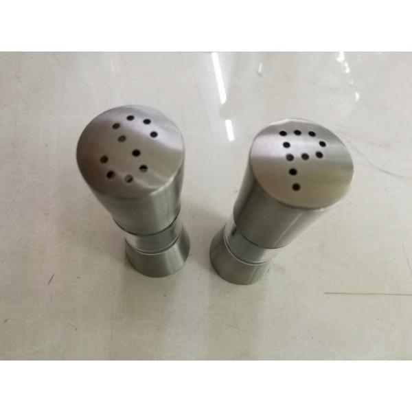 Stainless Steel Salt And Pepper Shaker And Mill , Commercial Buffet Supplies 2 Pieces Flavour Bottles Set With Handle