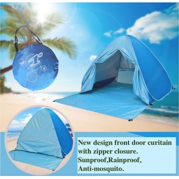 Outdoor Camping Tents Automatic Pop Up Beach Tent Plus Size Silver Coated 190T Polyester 165*200*130cm Sunproof With UV 50