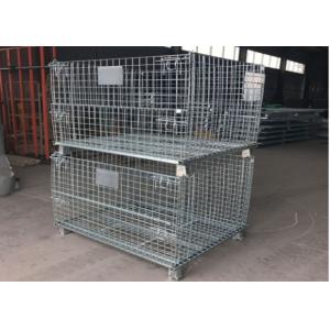 China Stackable Industrial Wire Mesh Containers Powder Coated ISO9001 Approved wholesale