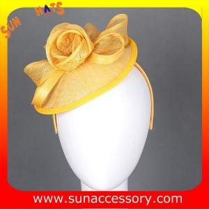 China 0908 Elegant design yellow sinamay fascinators hats for ladies  ,Fancy Sinamay fascinator  from Sun Accessory wholesale