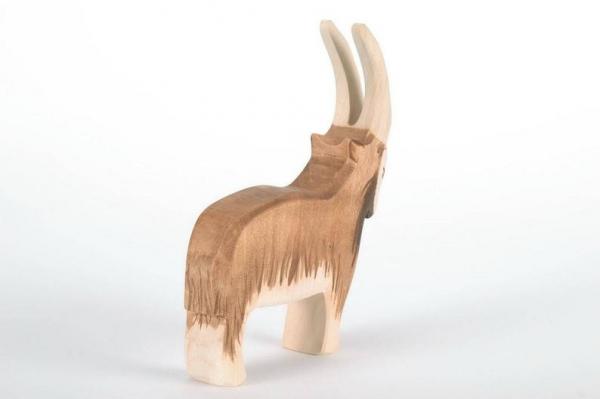 Finely Crafted Handmade Wooden Animals Wooden Goat Figurine Unique Showcasing