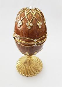 China Luxury Faberge Easter Egg Elegant Enamel jewlery box Crytsal Easter Faberge Egg Trinket Box Woman Earrings Egg Case wholesale