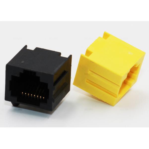 Dual Color 1 x 2 Ports Right Angle RJ45 8P8C Connector For Network Router