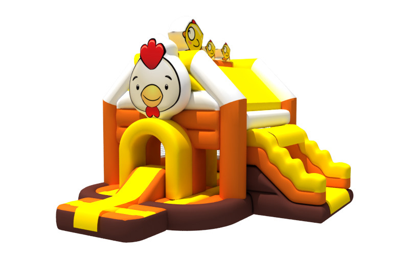 China Tarpaulin Chicken Cartoon Inflatable Bounce House Slide Combo Inflatable Playground wholesale