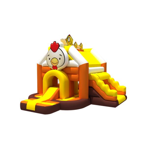 Tarpaulin Chicken Cartoon Inflatable Bounce House Slide Combo Inflatable