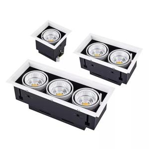 China 3 Heads LED Ceiling Downlights 265V Rectangular LED Grille Light wholesale