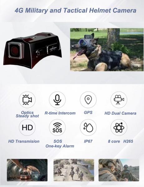 Military Tactical Helmet Personal Body Cameras with PTT Intercom GPS Tracking