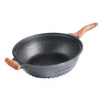 No Overflow 32cm Frying Pan Non Stick Round Bottom Wok 10.3cm Height