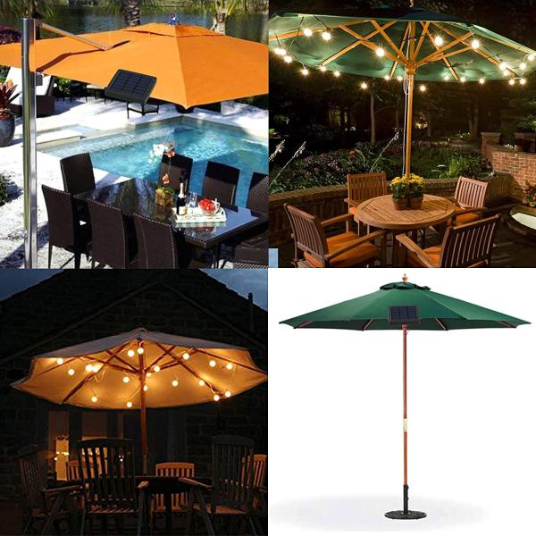 12 Sockets Outdoor Garden 27ft Solar Bulb String Lights