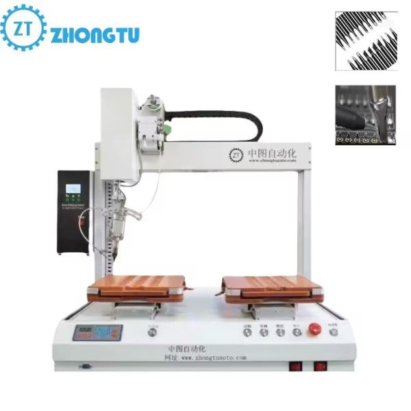 Quality Single Head Dual Stations Soldering Machine for PCB Board LED Lights Switch Connector ±0.02mm Repeatability Accuracy for sale