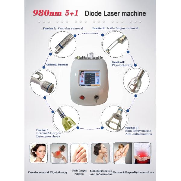 2021 5 in 1 Spider Veins Laser 980 nm Laser Vascular Removal Machine