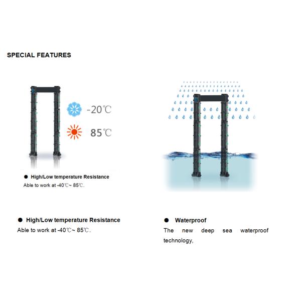 High Sensitivity Metal Detector Gate With Intelligent Alarm System 2051 x 710 x 500mm