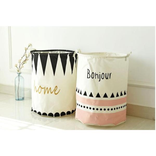 Ramie Cotton Foldable Laundry Basket Cylindric Burlap Canvas Storage Basket