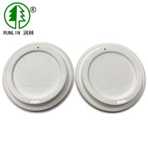 China Compostable Sugarcane Bagasse Cup Lids 9cm Paper Coffee Cup Lids wholesale