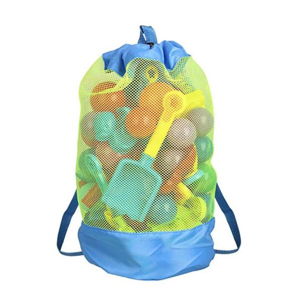 Beach Tote Nylon Medium Mesh Drawstring Bags Swimming Clear Transparant