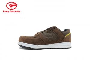 China Brown Rubber Sole Sport Safety Shoes For Climbing / Hiking With 200J Steel Toe Cap wholesale