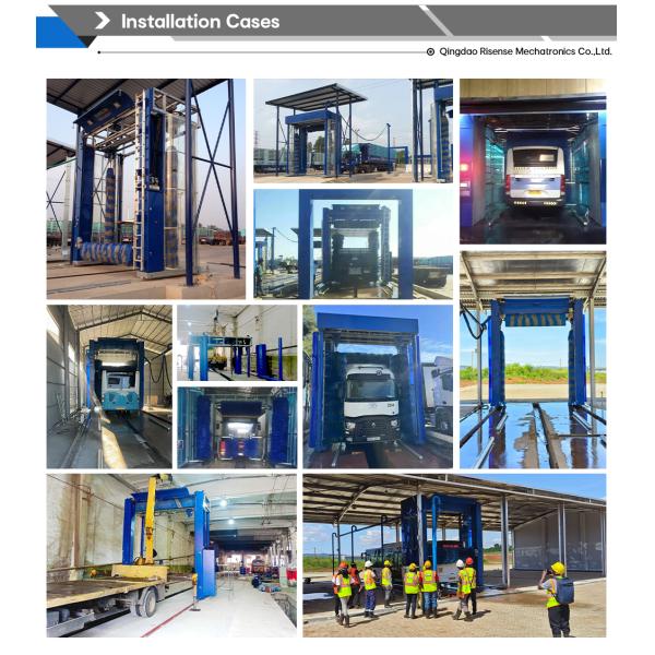 Risense Full Automatic Brush Wash Rollover Type Truck Washer Bus Wash System for Sale 24000*5114mm 250l/bus 25ml/bus 8.86kw