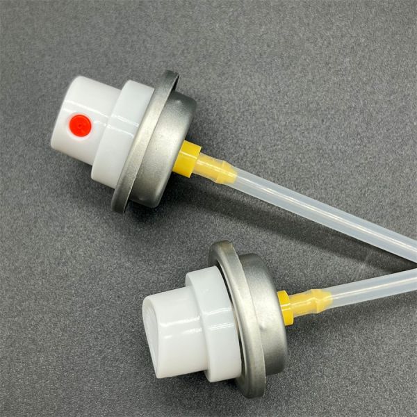 Exploded view of dry shampoo spray valve components