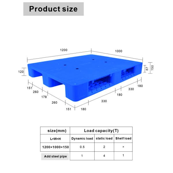 Light Weight 1200 X 1200 mm Plastic Pallet with 6tone Static Load and 4-Way Entry Type