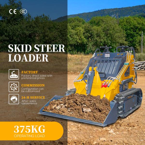 Free Shipping Crawler Track Skid Steer Loader Construction Machinery Epa Engine Mini Skid Steer Loader