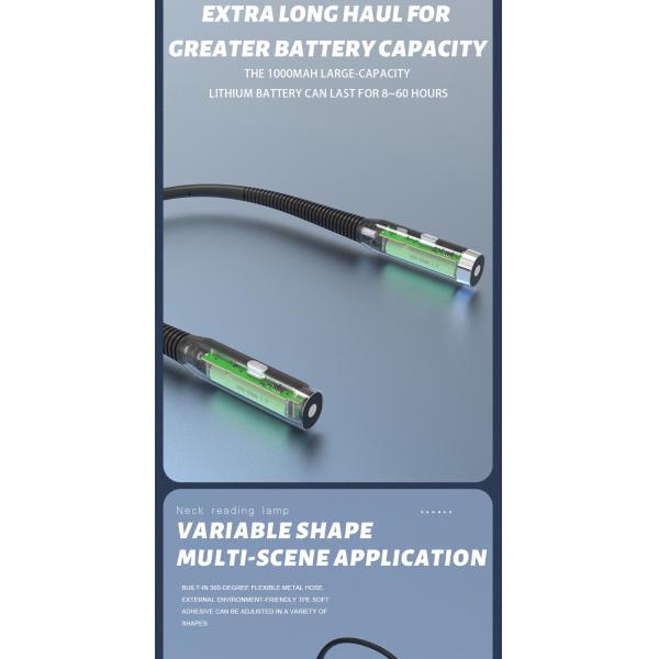 Lithium Battery Led Portable Flexible Neck Hanging Book Light for Comfortable Reading
