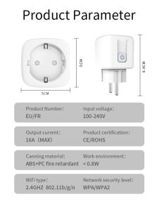110-240V Smart Socket Plug with Timer Function and Energy Monitoring Available