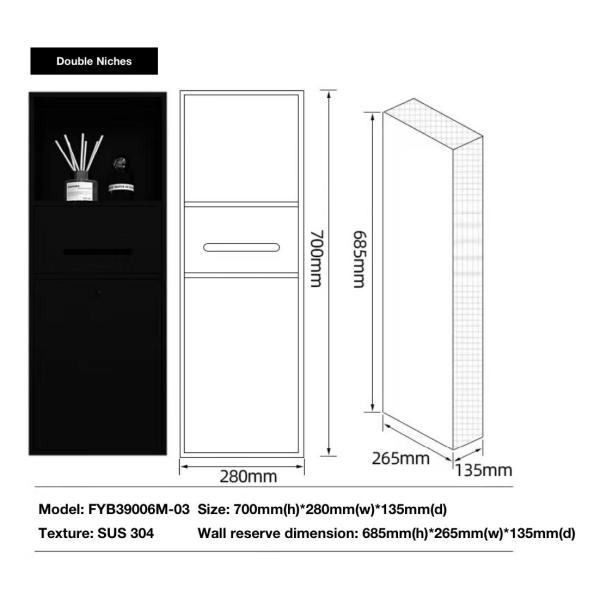 600*1200mm Floor Specification Niche Toilet for Lobby and Modern Bathroom Renovation