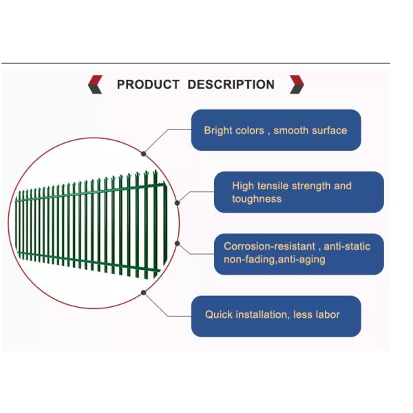 Cheap Low Price Second Hand Galvanized Security Steel Residential Security Palisade Fence Price