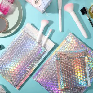 Custom printed logo 4x6 6x9 matte white big size wrap polly mailer bubble