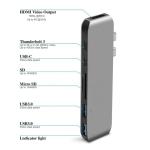 Multiport Docking Station 6-In-1 Type-C Hub Adapter with SD/TF 2*USB3.0 2*USB-C