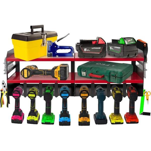 Custom Power Tool Organizer Heavy Duty Metal Drill Bit Holder Shelf Rack Wall Mount