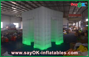 China Advertising Booth Displays White Curtain Lighting Inflatable Photo Booth 210D Oxford Cloth on sale