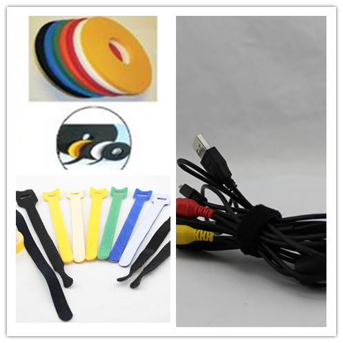 Heavy Duty White Hook Loop Cable Ties Bulk , Reusable Cable Ties