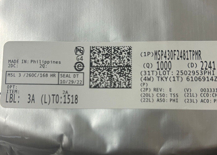 China Mixed Signal Microcontroller Integrated Circuit MSP430F2481TPMR 64-LQFP 16MHz wholesale