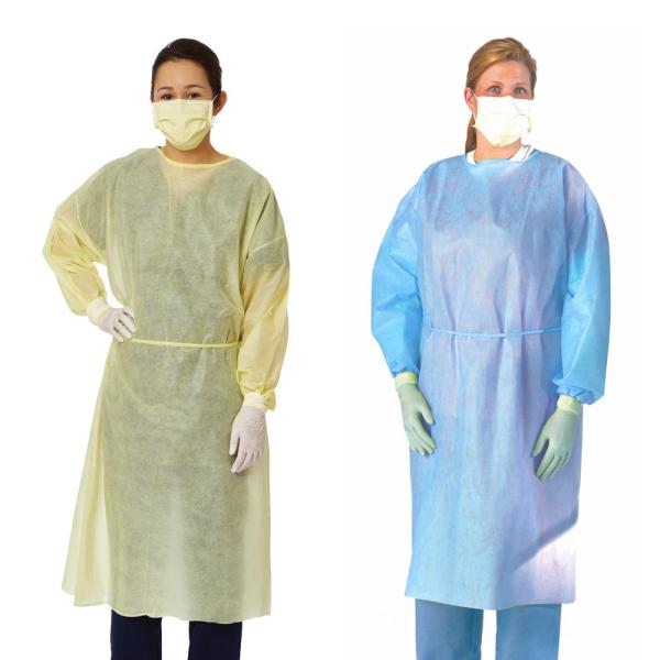 Quality ODM PP Nonwoven Disposable Isolation Gowns With Elastic Cuff for sale