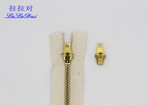 China 7 Inch Heavy Duty Coat Zippers 4 # , Invisible Separating White / Black Jacket Cotton Zipper wholesale