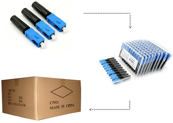 SC Single Mode Fiber Optic Fast Connector Long Boot 3.0 mm for FTTH Cable