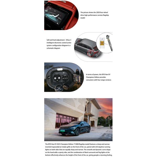 China New Energy Vehicles Pure 4 Wheel Sedan Cars Byd Qin Han EV Electric Car