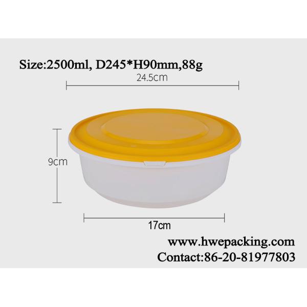 2500ml IML Plastic Containers Rice Pasta Salad Food Take Away Packaging box