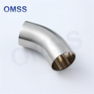 China Sanitary Stainless Steel Pipe Fitting SS316L SMS 45 Degree Weld End Elbow on sale