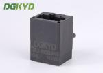 10/100 BASE 1x1 Tab Down RJ45 Network Connector with transformer PBT black