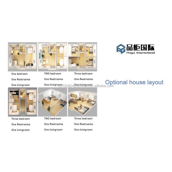 Wooden Houses in Customized Color EU Prefabricated 20ft Three Bedroom Expansion House